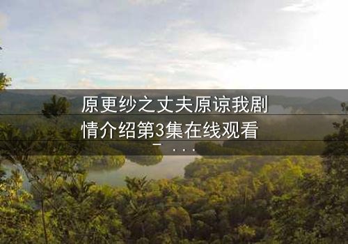 原更纱之丈夫原谅我剧情介绍第3集在线观看 - 当背叛的真相浮出水面,她如何挽回破碎的婚姻?