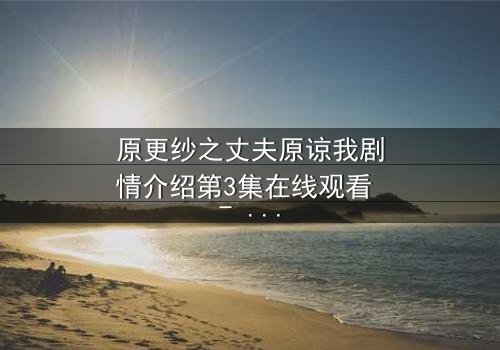 原更纱之丈夫原谅我剧情介绍第3集在线观看 - 当背叛的阴影笼罩婚姻,救赎之路如何开启?