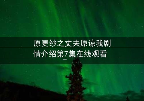 原更纱之丈夫原谅我剧情介绍第7集在线观看 - 一场婚姻的背叛与救赎风暴