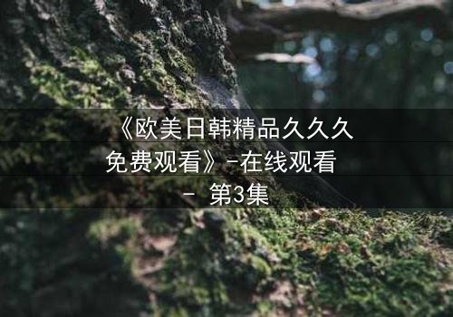 《欧美日韩精品久久久免费观看》-在线观看 - 第3集