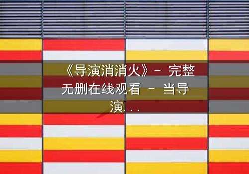 《导演消消火》- 完整无删在线观看 - 当导演的怒火点燃银幕风暴