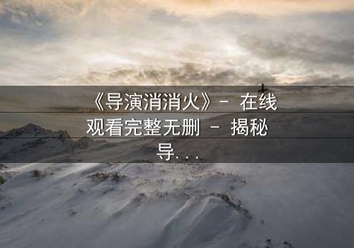 《导演消消火》- 在线观看完整无删 - 揭秘导演如何化解片场风暴