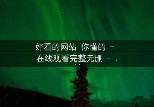 好看的网站 你懂的 - 在线观看完整无删 - 一场数字世界的致命诱惑