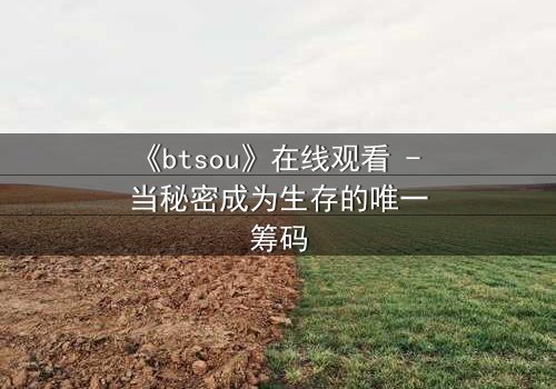 《btsou》在线观看 - 当秘密成为生存的唯一筹码