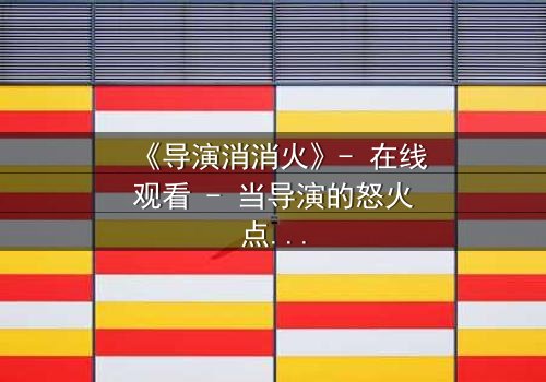 《导演消消火》- 在线观看 - 当导演的怒火点燃银幕,谁能扑灭这场风暴?