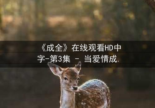 《成全》在线观看HD中字-第3集 - 当爱情成为最残酷的算计