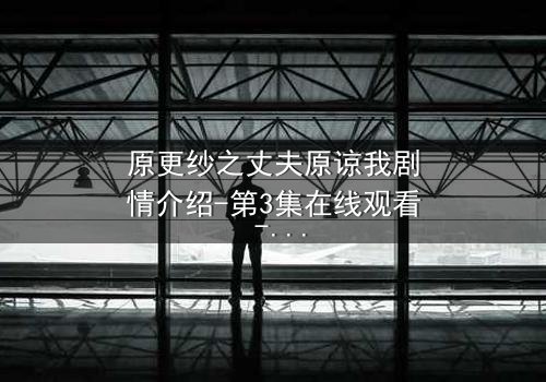 原更纱之丈夫原谅我剧情介绍-第3集在线观看 - 当背叛与救赎交织,真相能否被宽恕?